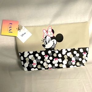 DANI Disney Minnie Mouse COSMETICS bag Tan Black and Red NWT